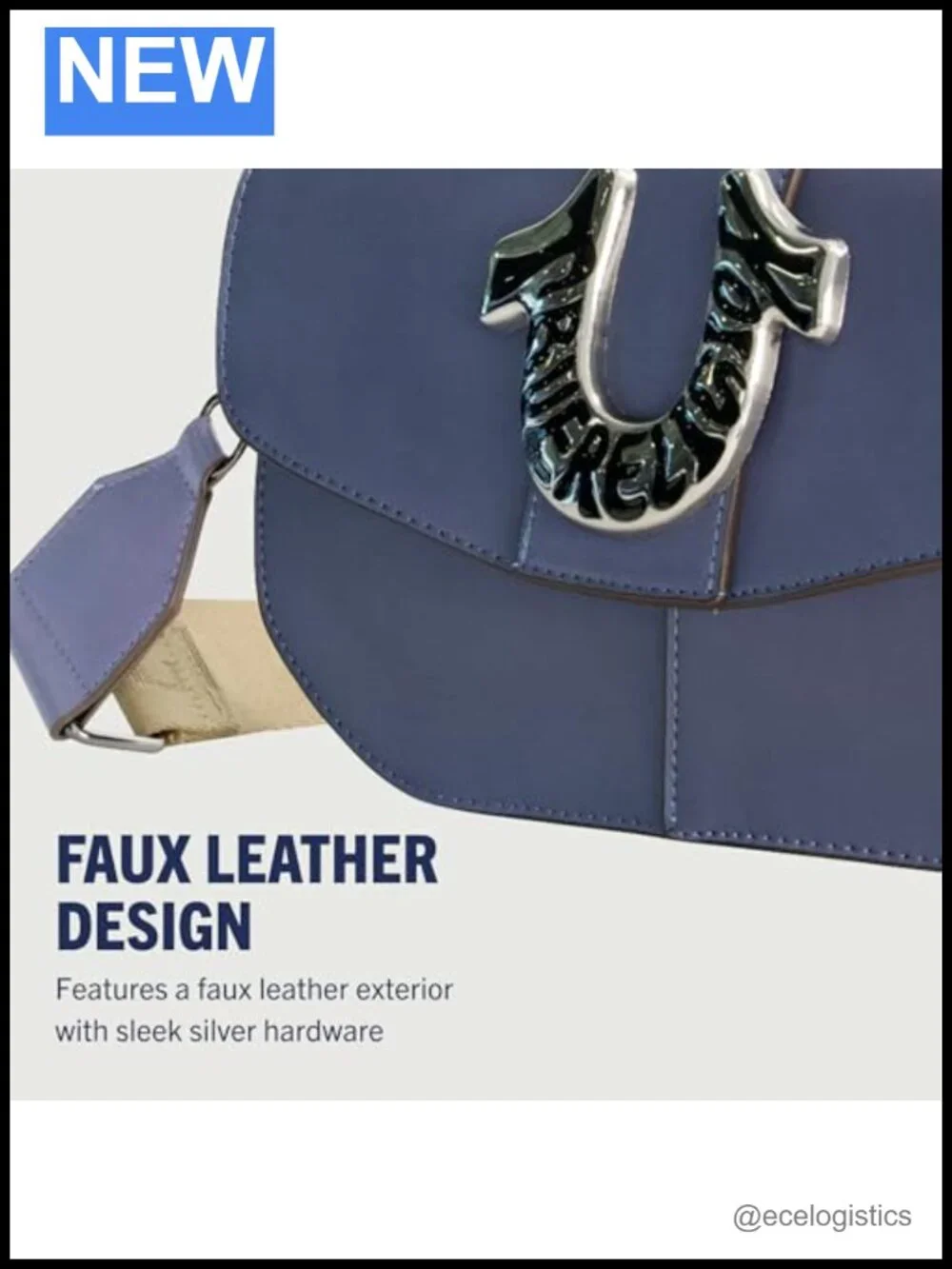 Faux Leather Saddle Crossbody Purse with Adjustable Strap